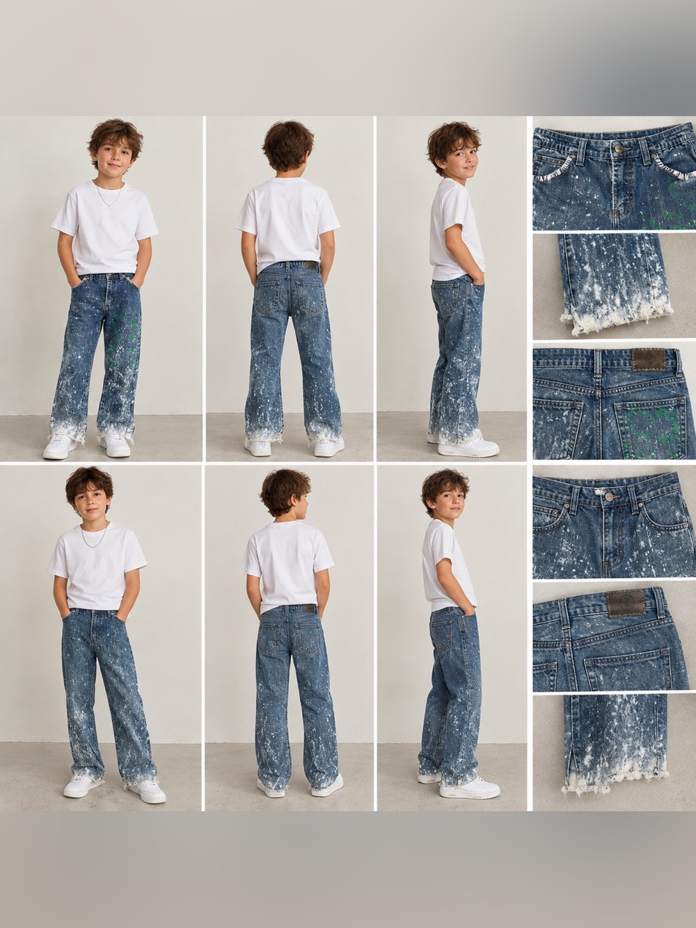 Lee Children Petite Elastic Waistband Acid Wash Jeans Size 8 (28x25.5) Upcycled